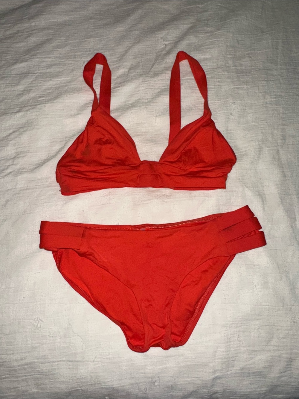 Vitamin A Vibrant Red Two-Piece Bikini Set